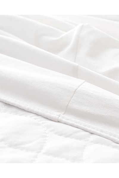 Madame Coco Cearşaf de pat alb, elastic, 100% bumbac, pieptănat