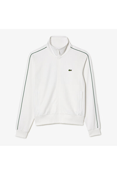 Lacoste Ανδρικό φούτερ με φερμουάρ σε κανονική εφαρμογή σε λευκό χρώμα