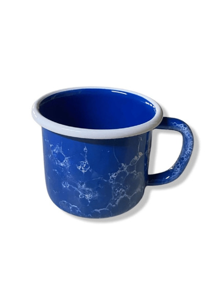 Bidoluraf كوب حساء كبير مطلي بالمينا 350 مل - أزرق ساكس