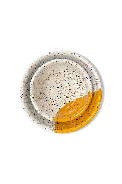 Bidoluraf Mustard Flushing/Splashing Enamel Bowl Set
