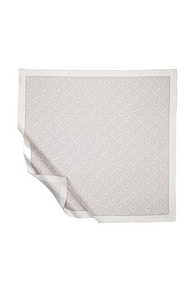 ipekevi Μεταξωτό μαντήλι Twill - Typo Monogram - Ασημί