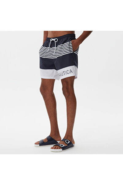 Nautica Erkek Lacivert Çizgili Mayo Şort