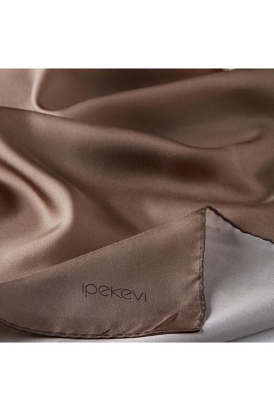 ipekevi Μεταξωτό κασκόλ Milk Coffee Plain Twill