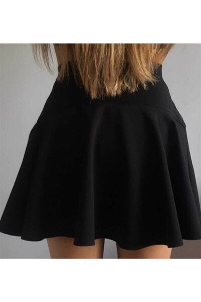 AL&SU BUTİK Fusta neagră mini scurtă de damă