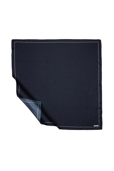 ipekevi Μεταξωτό κασκόλ Navy Blue Silkhouse Twill - Κορνίζα