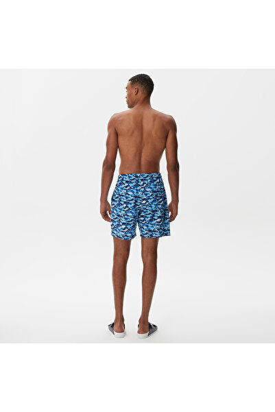 Nautica Erkek Mavi Baskılı Deniz Şortu