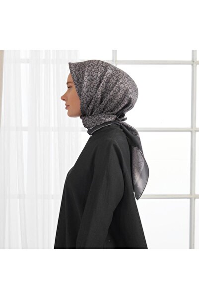 ipekevi Eșarfă din mătase twill - Typo Monogram - Violet