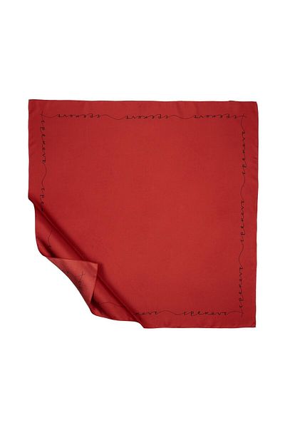 ipekevi İpekevi Twill Silk Scarf - Signature - Red Black