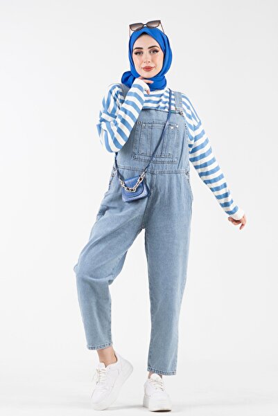 Sevitli Jumpsuit with Double Pockets on the Front - blue