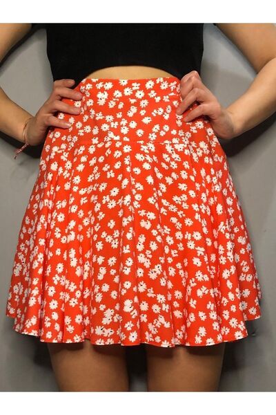 AL&SU BUTİK Помаранчева ромашка Жіноча міні-спідниця-шорти