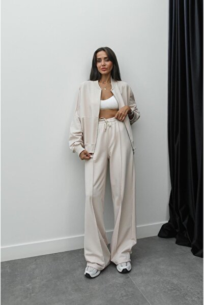 Havoş Set mikiny a tepláků na zip v barvě Faye Stone