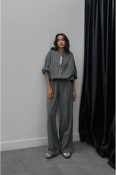 Havoş طقم سويت شيرت وسروال رياضي بسحاب من Faye Anthracite