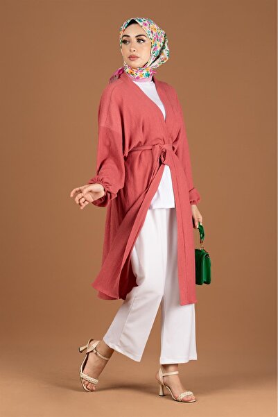 Sevitli Belted Belted Kimono-Dried Rose