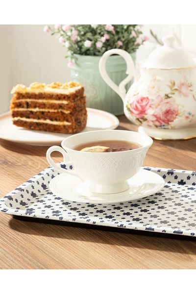 Madame Coco Rêve Bleu - Small Rectangular Tray, Petite Fleur Design