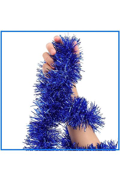 ZUHUDİ Glitter Ornament for Party 2 Meters Length 6 cm Width Blue Color Imported