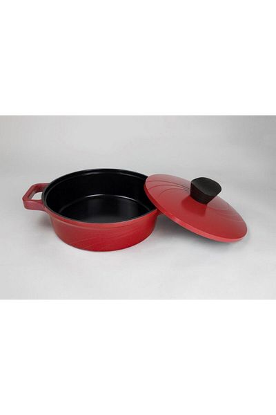 Prima Nova 24cm Red Aluminum Pipe Shallow Pot