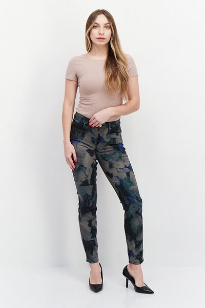 Guess Women Skinny Fit Tie Dye Five Pocket Pants, Black Combo