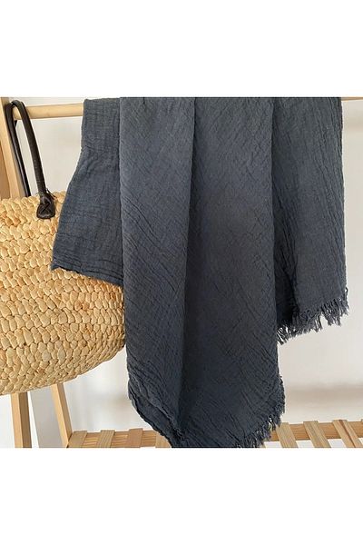 Bidoluraf 80x170cm Gray Soft Textured Quick Drying Peshtemal / Beach Towel