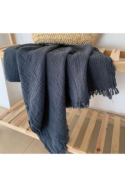 Bidoluraf 80x170cm Gray Soft Textured Quick Drying Peshtemal / Beach Towel