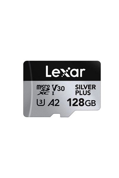 Lexar LEXAR LMSSIPL128G-BNANG 128GB - تصميم خفيف الوزن عالي الأداء Silver Plus MicroSDXC UHS-I