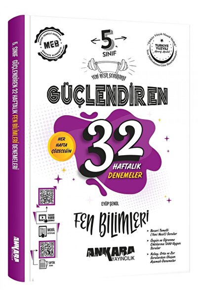 Ankara Yayıncılık 5. Sınıf Güçlendiren 32 Haftalık Fen Bilimleri Kazanım Dene...