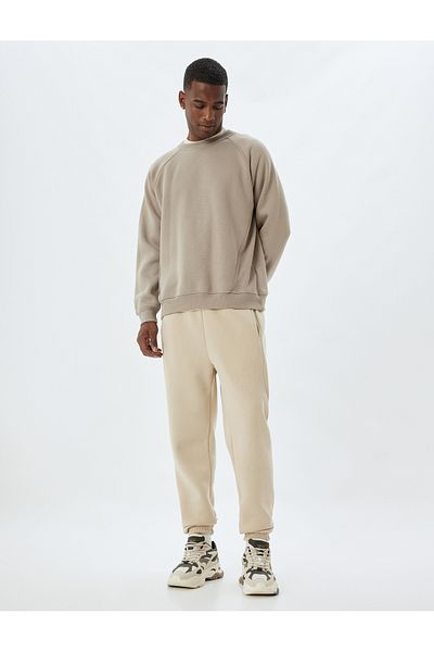 Koton Baumwollmischung mit elastischem Bein – Schnür-Jogginghose mit Taille und Taschen