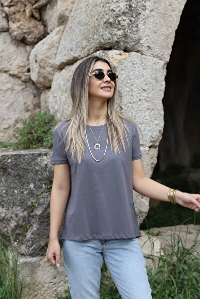 bytugcekaya Smoked Oval Basic Crew Neck