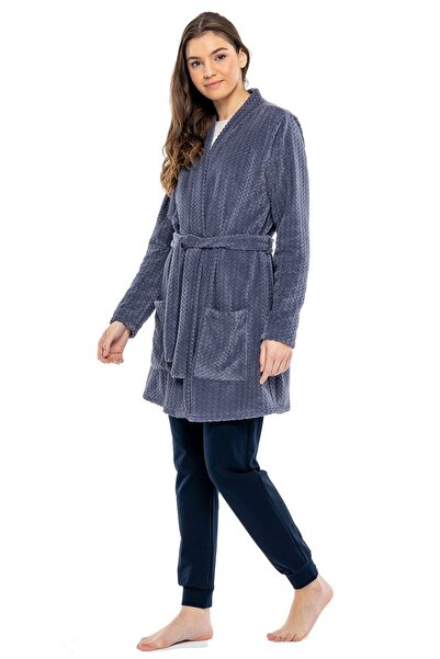 Mod Collection 3990 Kadın Antrasit Sabahlık -antrasit