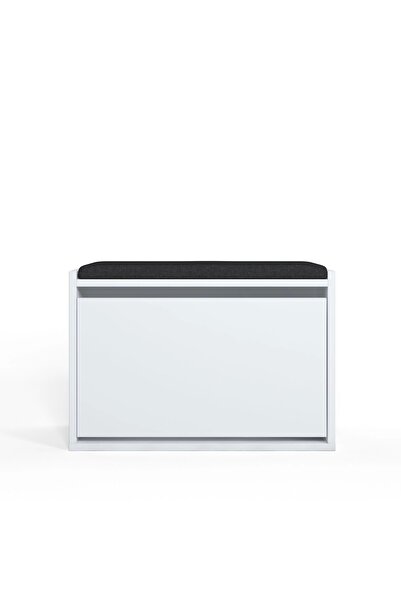 Ruum Store By Doğtaş Tona Oturaklı Ayakkabılık Düşer Kapaklı Minderli Opak Beyaz