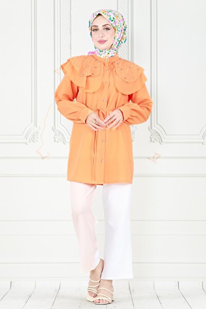 Sevitli Orange Pearl Cloaked Tunic
