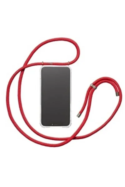 PiyasaSepeti Xiaomi Poco X5 Transparent Tank Case with Neck Strap Red