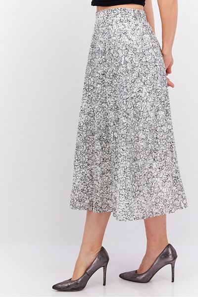 Esprit Women Allover Print Midi Skirt, Off White