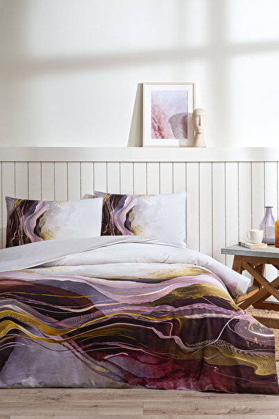 Özdilek طقم غطاء لحاف من الساتان سوفت لايف - Sumie مزدوج