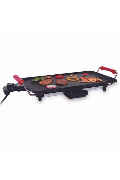 DOTS Electric Grill, 47 X 27 Cm, Non-Stick Grilling Plate, Detachable Thermostat - 2000 Watt - Black