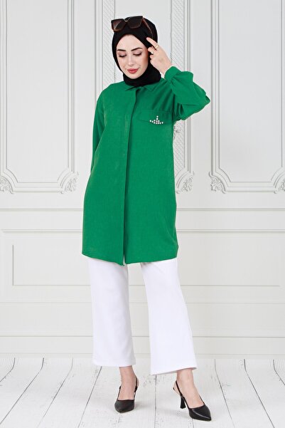 Sevitli تونيك بتفاصيل حجر أخضر