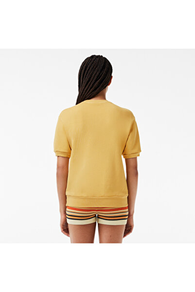 Lacoste Kadın Regular Fit Bisiklet Yaka Sarı T-Shirt