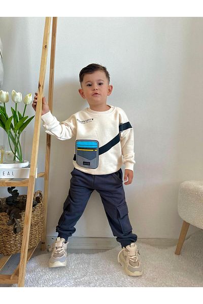 RENGARENK KIDS STORE Boy's Tracksuit Set - Bag Printed, Top and Bottom Set