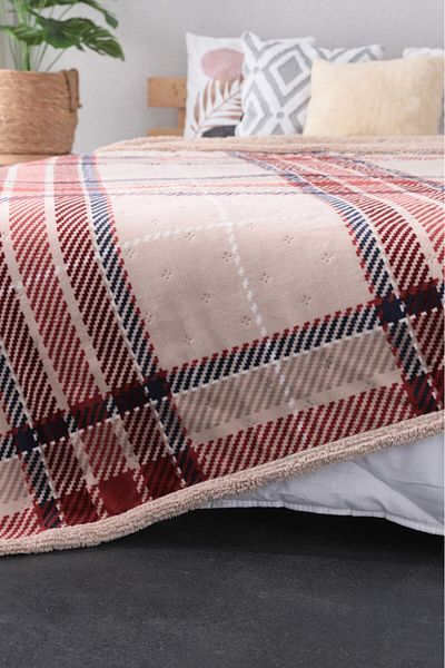 FAVORA Sherpa Anna Blue Double Sided Blanket