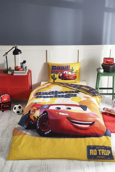 Özdilek Cars Radiators, un singur set de cearșaf de pat elastic pentru copii, cu licență Disney