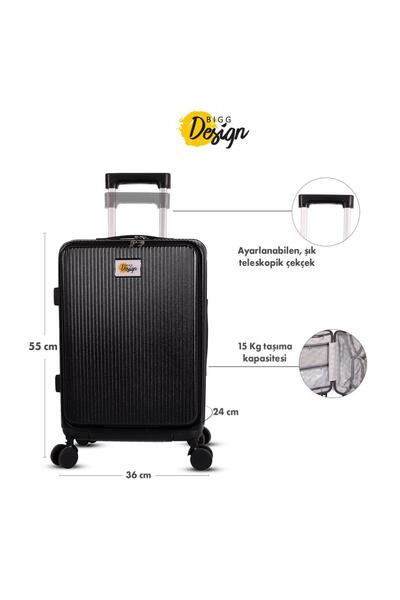 Biggdesign Kabinový velký kufr Moods Up, přihrádka na notebook, držák na pohár a USB port, 360 °   Kolečko, zámek tsa