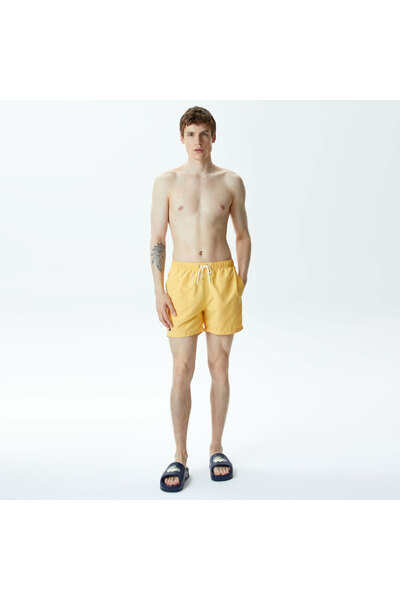 Lacoste Erkek Desenli Sarı Mayo Şort
