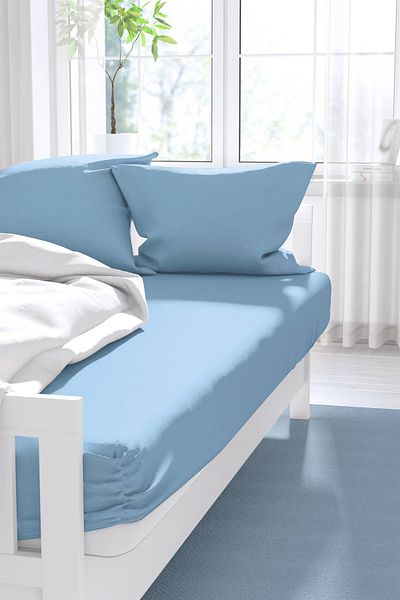 FAVORA Комплект чаршафи Parıltı Home King Size Plain Lasting - тъмносин
