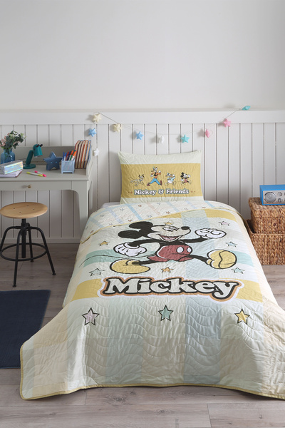 Özdilek Mickey Mouse Star Tek Kişilik Disney Lisanslı Çocuk Yatak Örtüsü 160x...