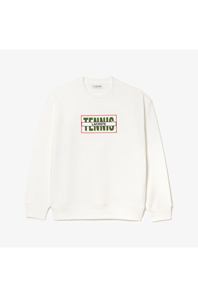 Lacoste Oversized Tennis Print Fleece Sweatshirt