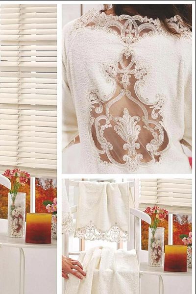 FAVORA Σετ Νυφικό Μπουρνούζι Paris French Lace Dowry - Κρέμα