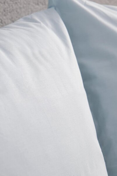 FAVORA 100% Cotton 2-Piece Pouch Pillow Case 50x70 - Blue