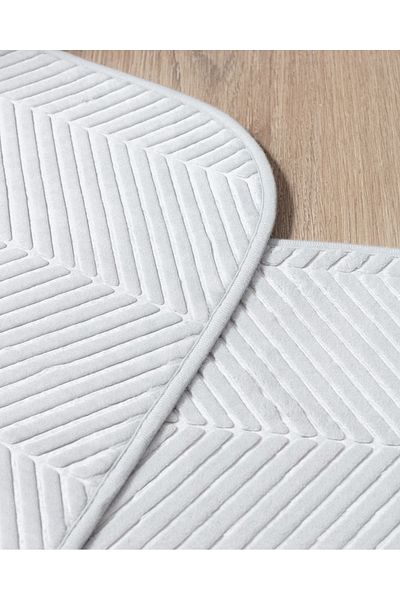 Madame Coco Light Gray Emele 2-Piece Bath Mat