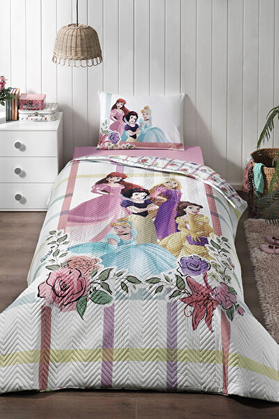 Özdilek Princess Flowers Tek Kişilik Disney Lisanslı Lastikli Fitted Çarşaf K...