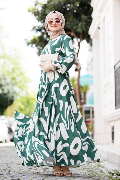 Sevitli Rochie cu model geometric-verde