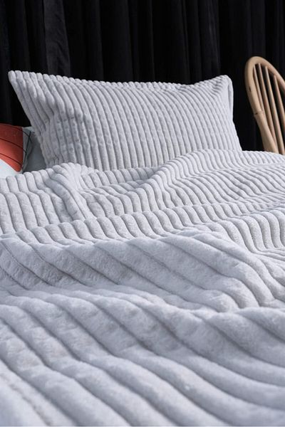 FAVORA Merinos Modern Line 2 Piece Single Blanket Set - Gray